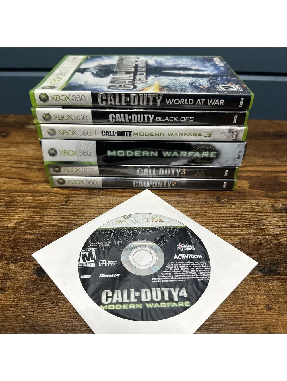 Xbox 360 Call of Duty Game Lot Bundle COD 2 3 4 MW2 MW3 Black Ops World at War